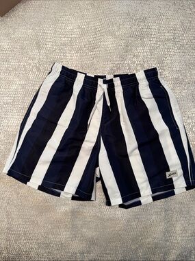 Bather  Blue & Black Striped Swim Trunks * Medium